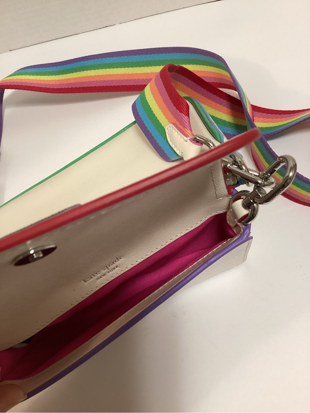 kate spade White Crossbody Two Bag Combo with Rainbow Strap, NWOT - Picture 14 of 16
